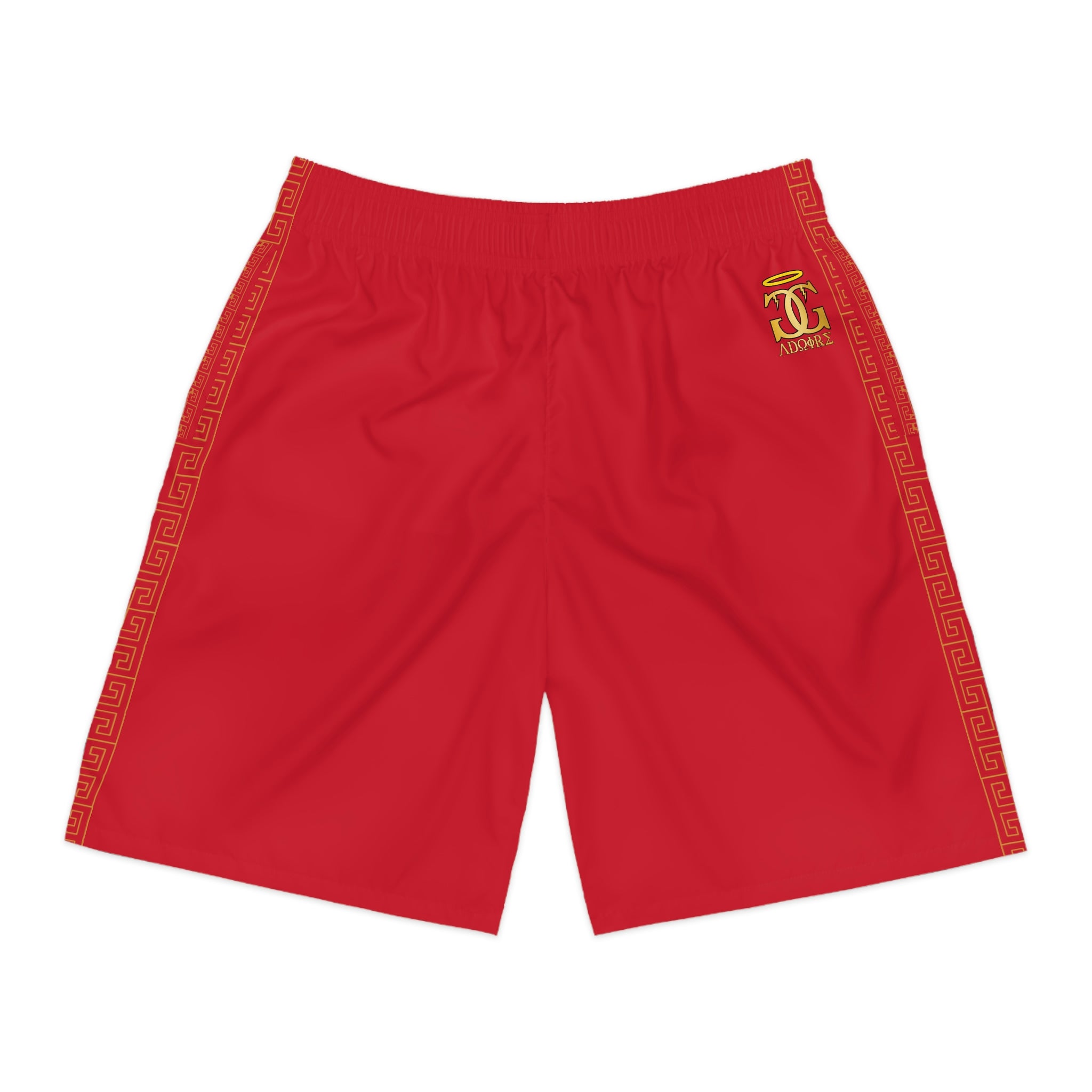 Dark Red Gadoire Duality Golden Trail Men s Jogger Shorts