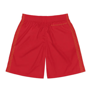 Dark Red Gadoire "Duality Golden Trail" Men's Jogger Shorts